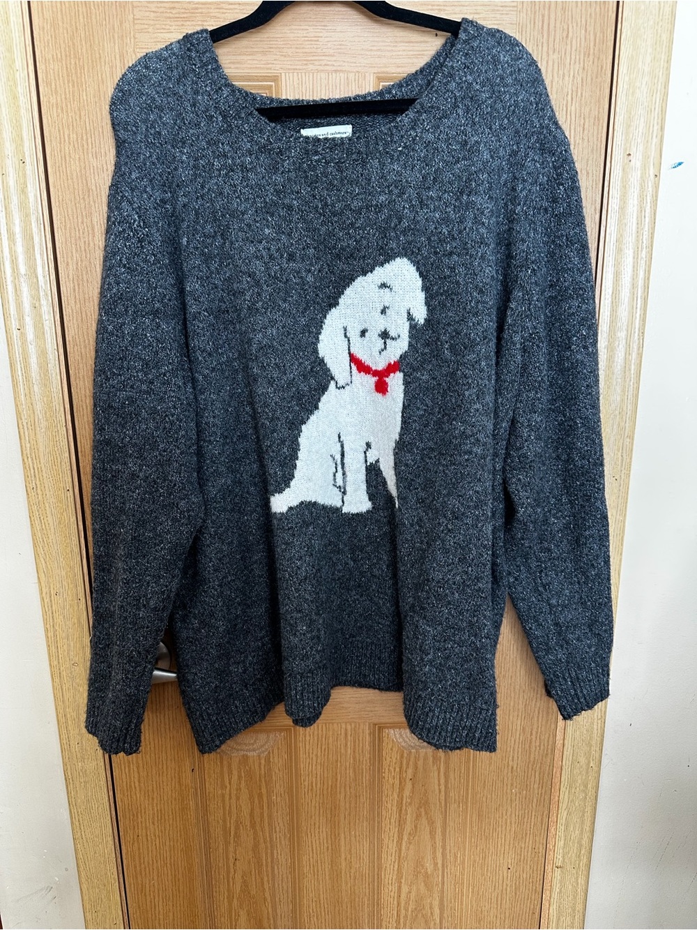Women’s Cupcake & Cashmere Sweater with Dog Sz 3X